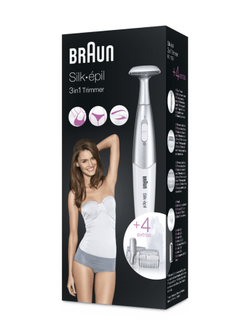 Braun Elektrischer Rasierer "Silk-épil Bikini Styler FG1100" in Weiß und Silber