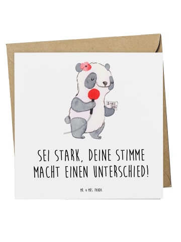 Mr. & Mrs. Panda Deluxe Karte Deine Stimme zählt mit Spruch in Weiß