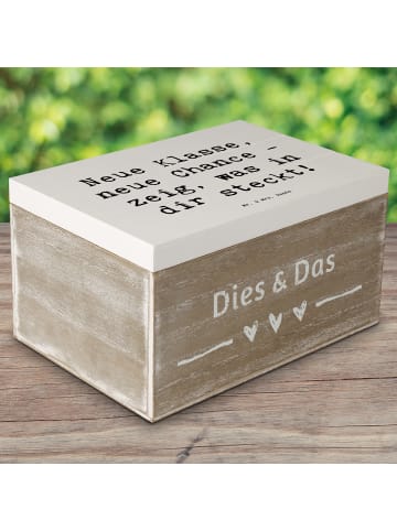 Mr. & Mrs. Panda Kiste Spruch Erster Schultag Neue Klasse mit Sp... in Weiß