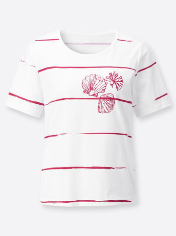 WITT WEIDEN Halbarmshirt in weiß-rot-bedruckt