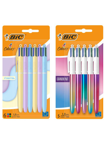 Bic BIC 4 Colours Kugelschreiber Bundle – 11 Stück (6x Pastell + 5x Gradient)