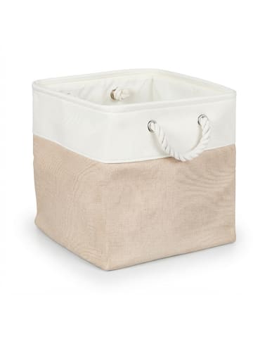 relaxdays 3 x Aufbewahrungskorb in Beige/ Weiß - (B)30 x (H)30 x (T)30 cm