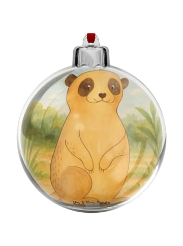 Mr. & Mrs. Panda Weihnachtskugel Erdmännchen Design ohne Spruch in Weiß
