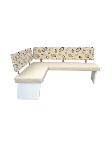 möbel-direkt Eckbank 140x180 cm Sonja in weiß/beige