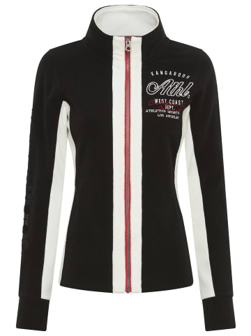 Kangaroos Fleecejacke in Schwarz/w.weiß