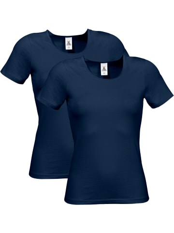 Erwin Müller Baumwolle, Single-Jersey Unterhemd, 1/2-Arm 2er-Pack in marine