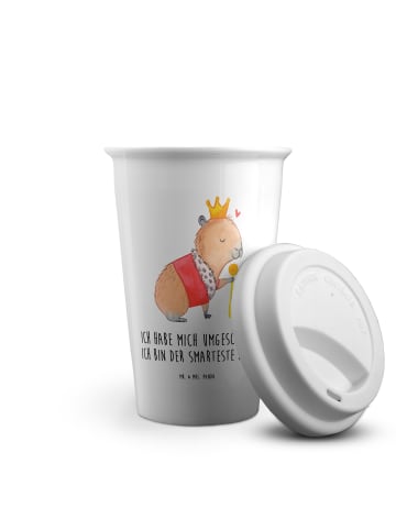 Mr. & Mrs. Panda Tumbler Capybara König mit Spruch in Weiß