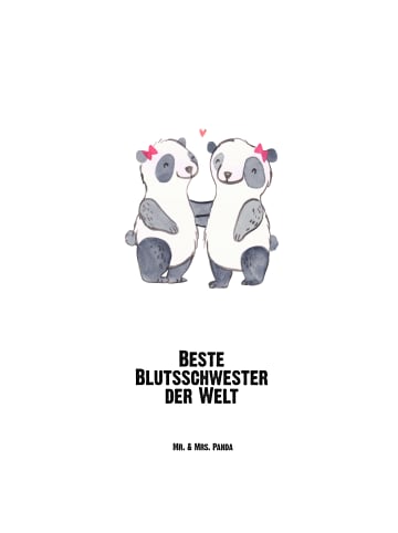 Mr. & Mrs. Panda Trinkflasche Panda Beste Blutsschwester der Wel... in Weiß