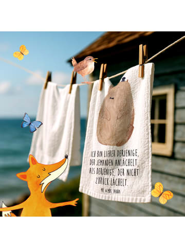 Mr. & Mrs. Panda Handtuch Murmeltier mit Spruch in Weiß