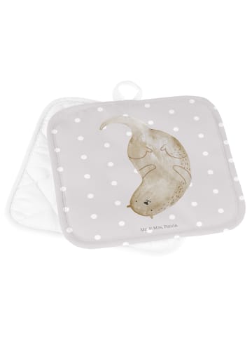 Mr. & Mrs. Panda Topfuntersetzer Otter Kopfüber ohne Spruch in Grau Pastell