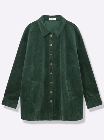 sheego Cord-Bluse in moos