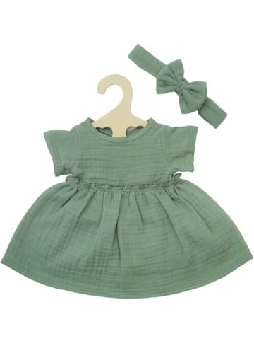 Heless Puppenkleid mit Rüschen und Haarband, salbeigrün,Gr. 28-35 cm, 18 Monate - 9 J