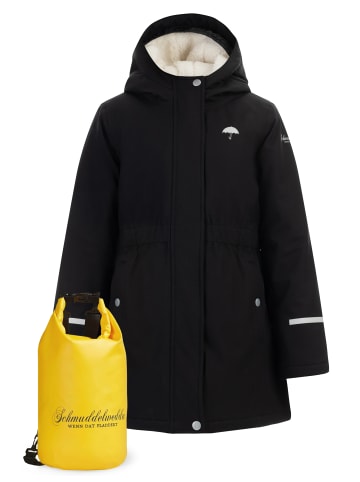 Schmuddelwedda Mädels Anorak + Tagesrucksack - Set in Schwarz