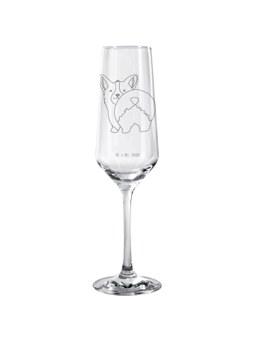 Mr. & Mrs. Panda Sektglas Corgi Po ohne Spruch in Transparent