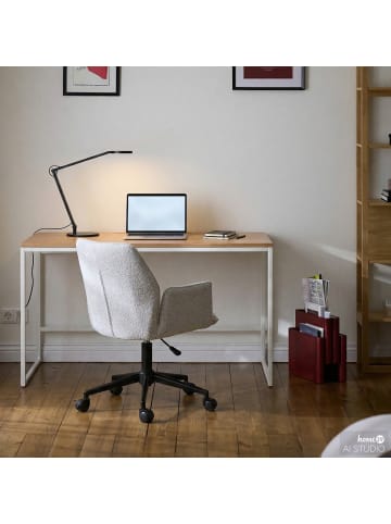 home24 home24 Schreibtisch (1er Set) - Weiß - MDF & Metall - 120.0 x 75.0 x 60.0 cm in Eiche