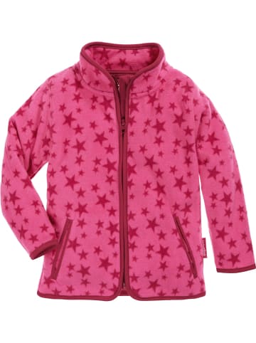 Playshoes Fleece-Jacke Sterne in Pink