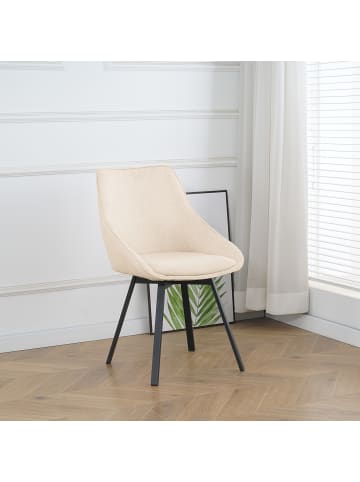 home24 home24 Polsterstuhl (2er Set) - Beige - Webstoff & Eisen - 51.0 x 87.0 x 59.0 cm in Beige