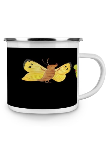 Mr. & Mrs. Panda Camping Emaille Tasse Scheidung Neuanfang mit S... in Schwarz