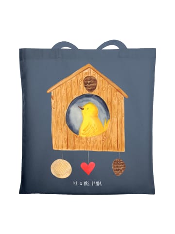 Mr. & Mrs. Panda Jutebeutel Vogelhaus Home ohne Spruch in Indigo Blue