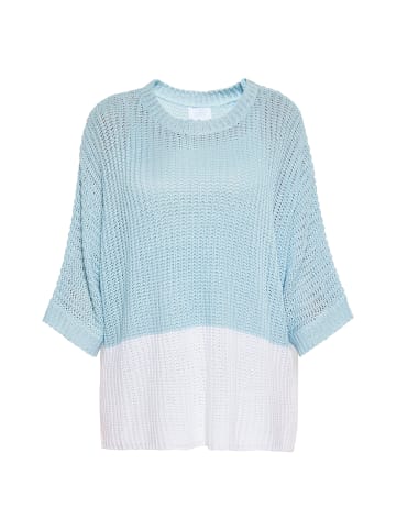 usha BLUE LABEL Damen Pullover in Hellblau Weiss