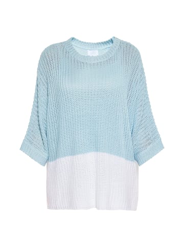 usha BLUE LABEL Pullover in Hellblau Weiss