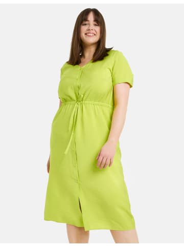 SAMOON Kleid Langarm kurz in Lemon Green