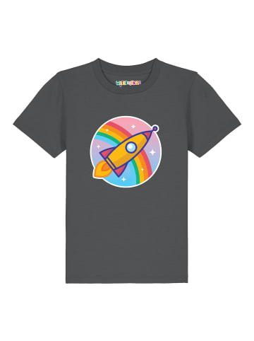 wat? Apparel T-Shirt Cartoon Rakete in Grau
