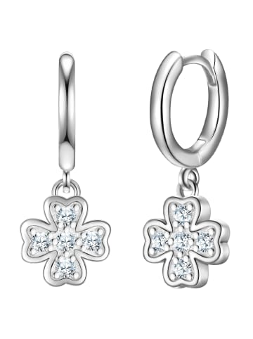 Glanzstücke München Ohrringe Kleeblatt aus Sterling Silber mit Zirkonia in silber