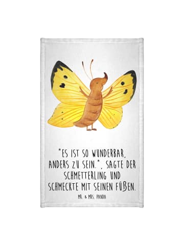Mr. & Mrs. Panda Handtuch Schmetterling Zitronenfalter mit Spruch in Weiß