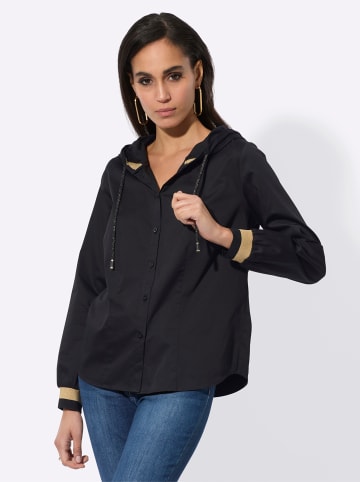 creation L Langarm-Bluse in schwarz