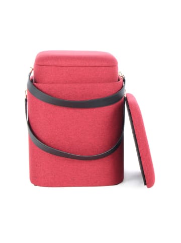 Kayoom Hocker Arabella 225 2er-Set in rot - schwarz