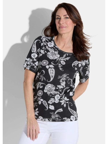 GOLDNER Blusenshirt mit Blumen-Paisley-Muster in schwarz / weiß / gemustert