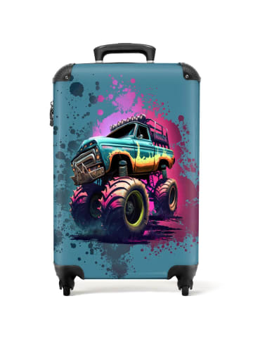NoBoringSuitCases Suitcase Monster-Truck-Design mit rosa und grauen