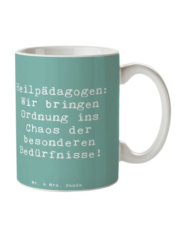 Mr. & Mrs. Panda Kaffeebecher Spruch Heilpädagogin Chaosordnung ... in Meeresbrise