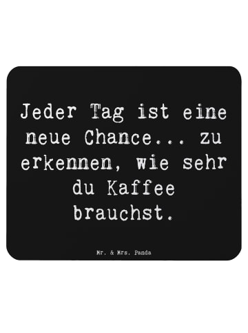 Mr. & Mrs. Panda Mouse Pad Spruch Motivation und Kaffee mit Spruch in Schwarz