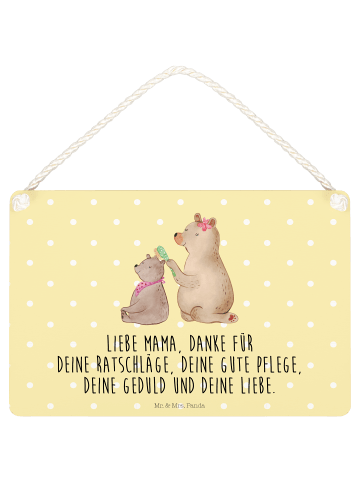 Mr. & Mrs. Panda Türschild Bär Kind mit Spruch in Gelb Pastell