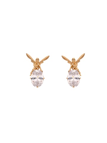 faina Women Drop Earrings in Rose Gold White