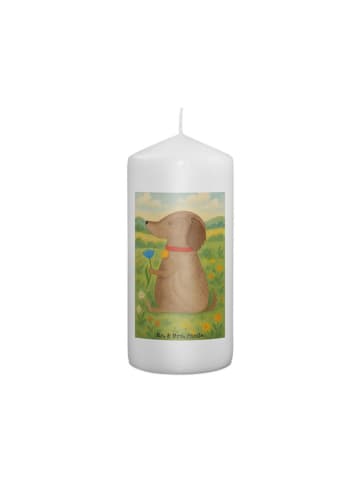 Mr. & Mrs. Panda Kerze Hund Blume Design ohne Spruch in Weiß