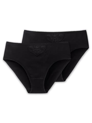 Schiesser Slip 2er Pack in Schwarz