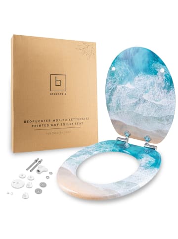 Benkstein WC-Sitz MDF türkis bedruckt  Tide Natur