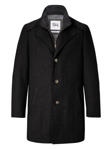 S4 JACKETS Wollmantel Newton Black in black