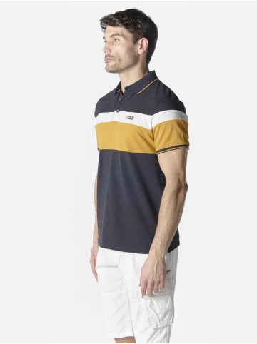 KOROSHI Normal polo pique streifen-block nautik in gelb