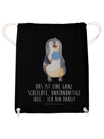 Mr. & Mrs. Panda Sportbeutel Pinguin Lolli mit Spruch in Schwarz