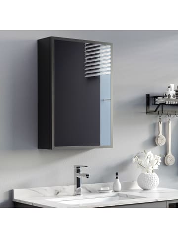 Kleankin Spiegelschrank-40L x 15B x 60H cm-Schwarz