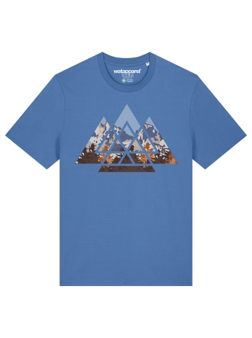 wat? Apparel T-Shirt Geometric Landscape in Bright Blue