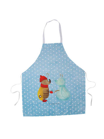 Mr. & Mrs. Panda Küchenschürze Nachtfalter Schneemann ohne Spruch in Eisblau