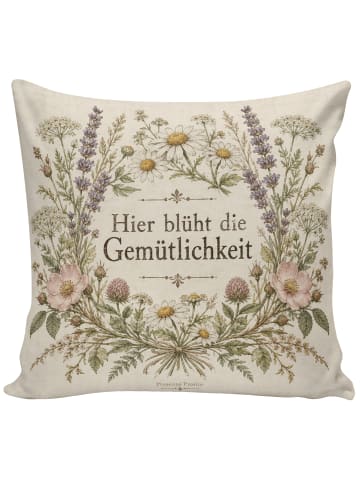 Mr. & Mrs. Panda Sofa Kissen Wildkräuter Botanisch Design mit Sp... in Weiß