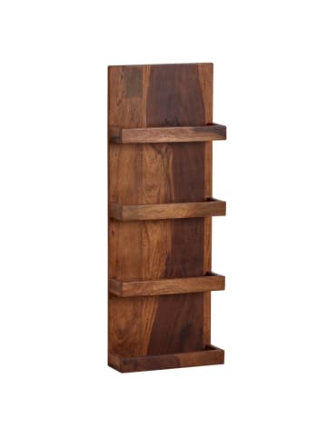 FineBuy Wandregal in Braun / Sheesham / 30x10x80