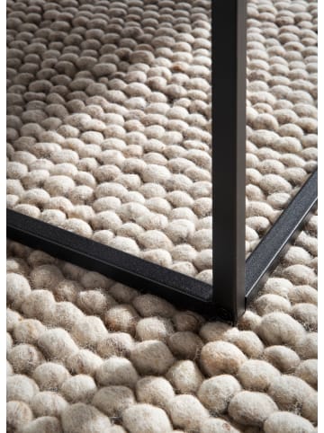 KADIMA DESIGN Couchtisch 60x60x38 cm Sandfarben Sofatisch in Stein-Optik Modern, in Beige