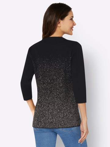 Sieh an! Pullover in schwarz-taupe-gemustert